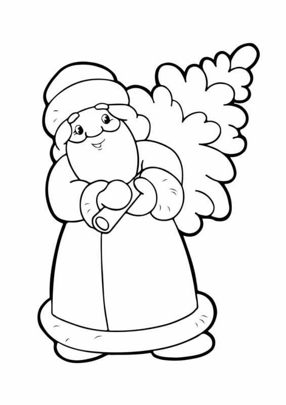 Санта Клаус раскраска