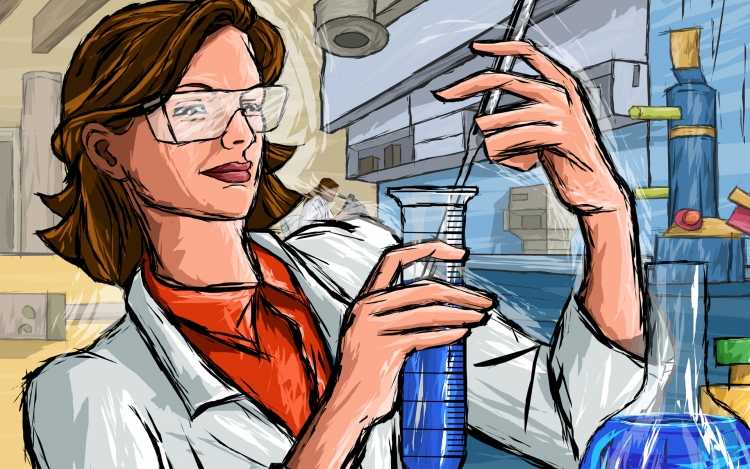 Химик лаборант иллюстрация