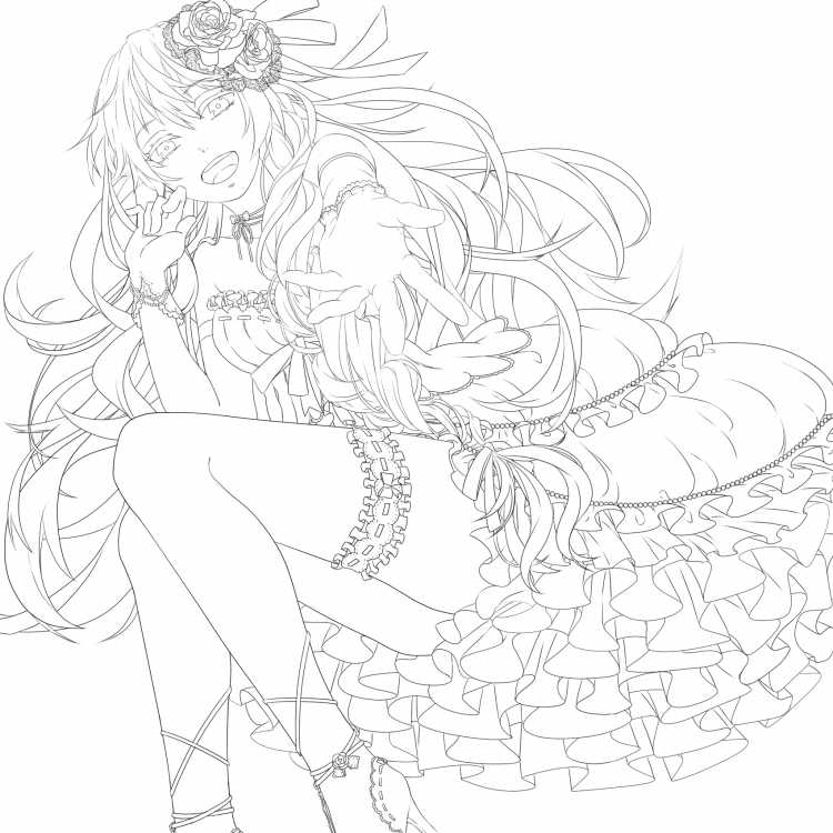 Аниме девушка в шортах раскраска