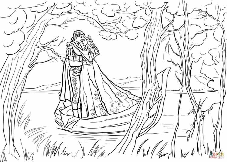 Расскраска "Ромео и Джульетта".