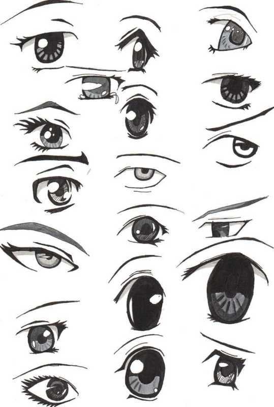 Стили рисовки аниме глаз