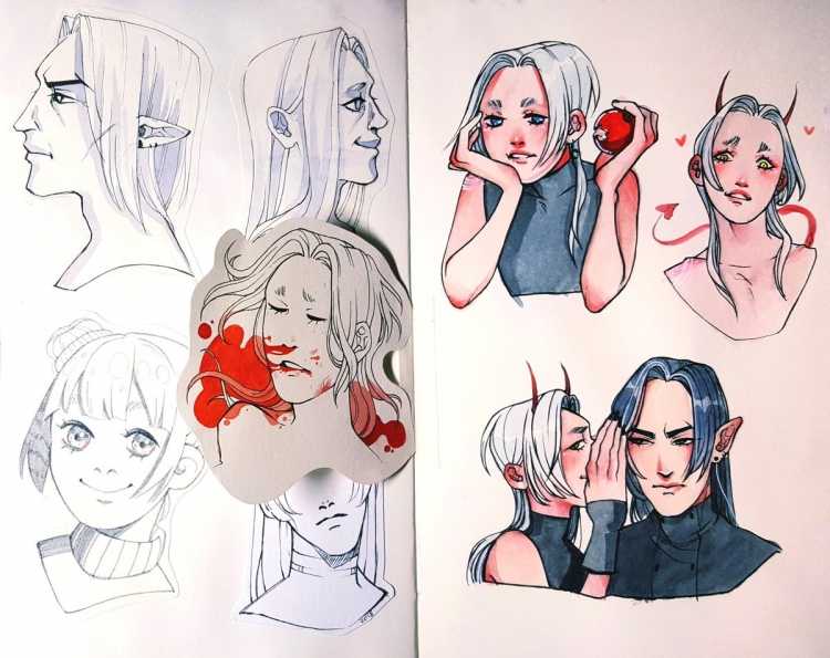 Стили рисования людей в скетчбуке