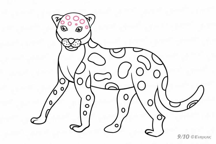 Раскраска леопард охотится