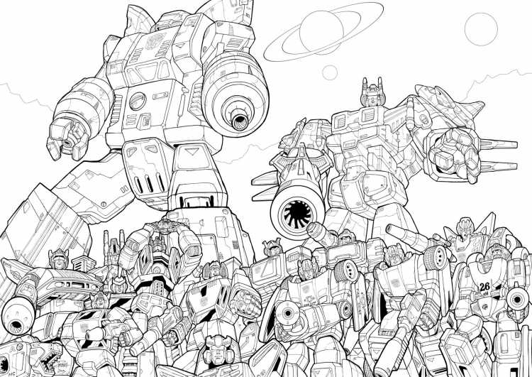 Раскраска робот Оптимус Прайм