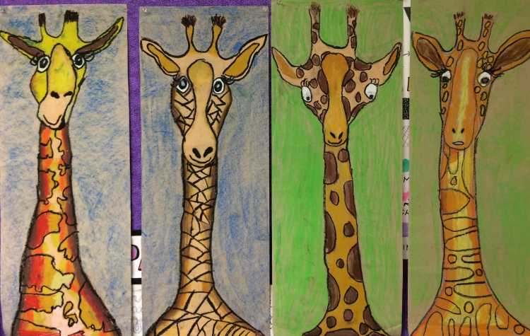 Жираф раскраска для детей