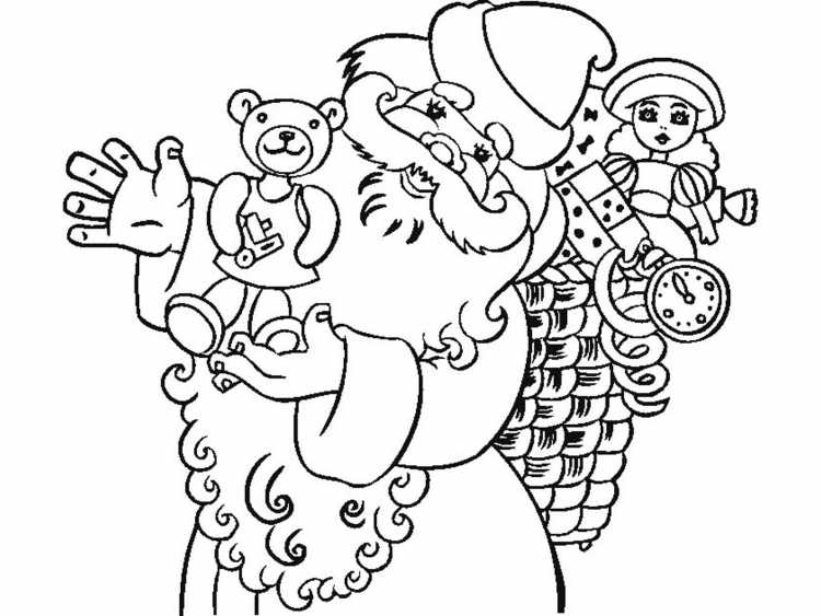 Новогодние раскраски дед Мороз