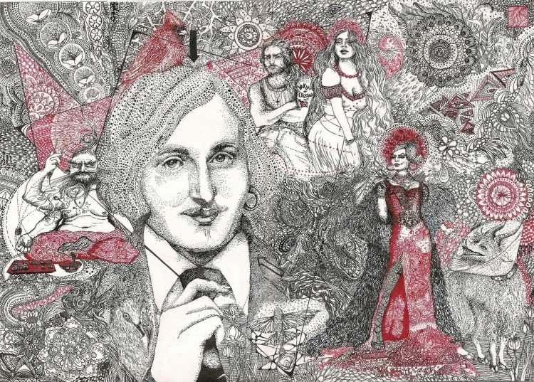 Рисунок Гоголя для срисовки