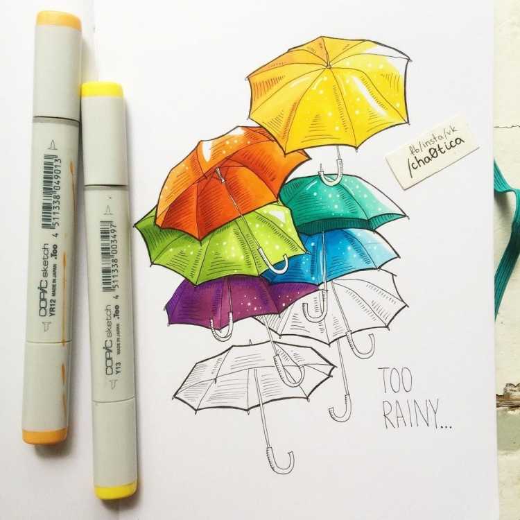 Рисование скетчей маркерами