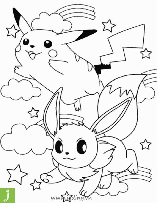 Покемон Пикачу для срисовки