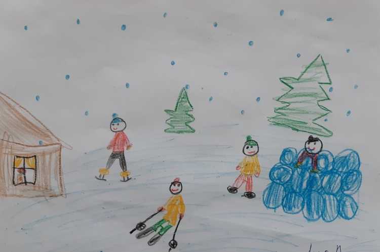 Зимние приключения рисунок