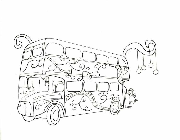 Автобус с людьми раскраска