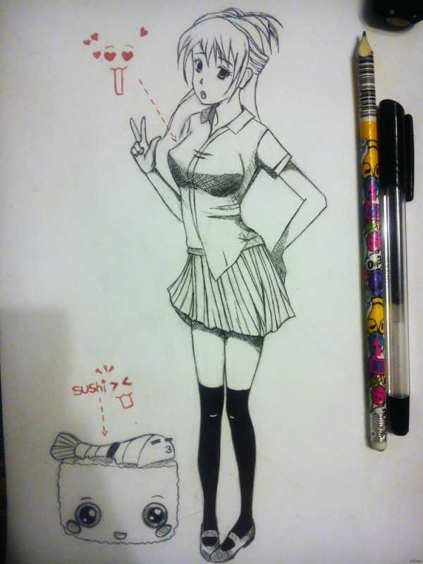 Аниме рисунки ручкой