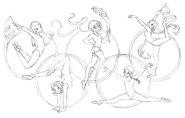 Раскраска гимнастка