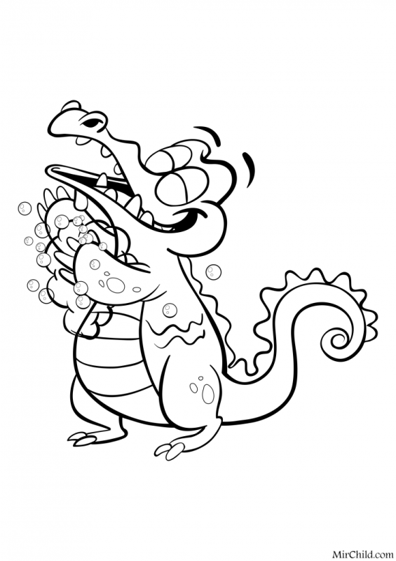 Крокодил трафарет для детей