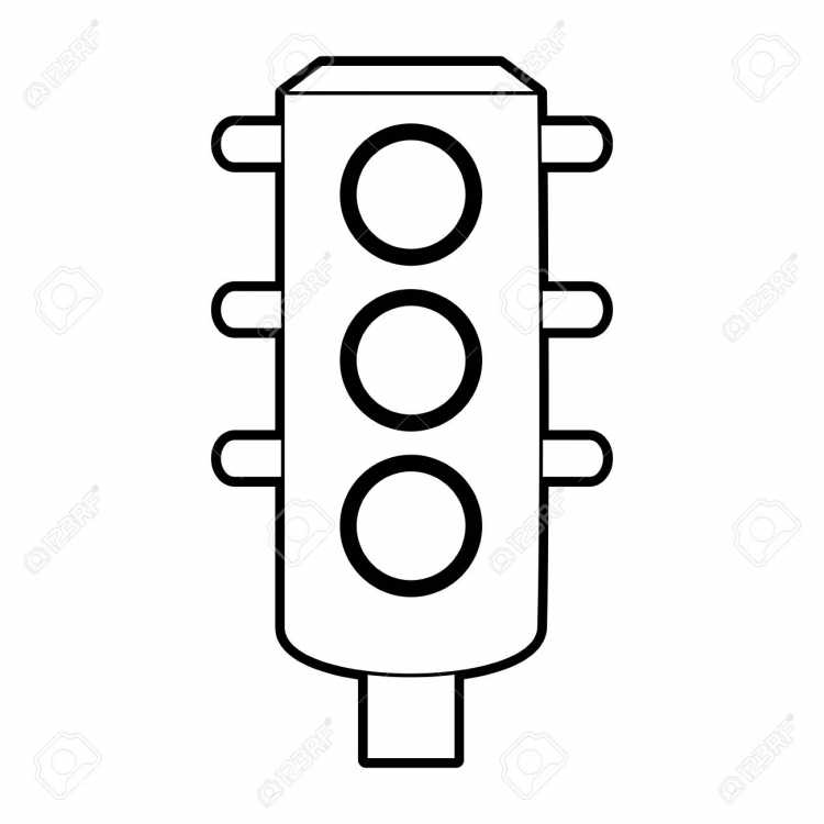 Трафарет светофора для рисования