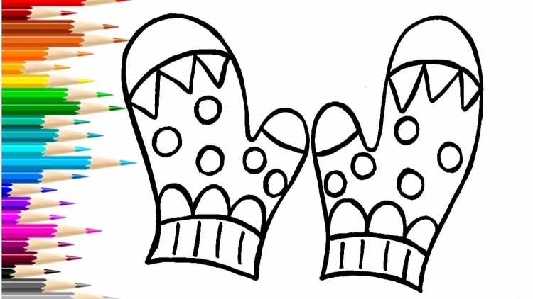 Варежки с орнаментом раскраска