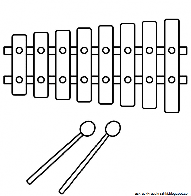 Ксилофон раскраска