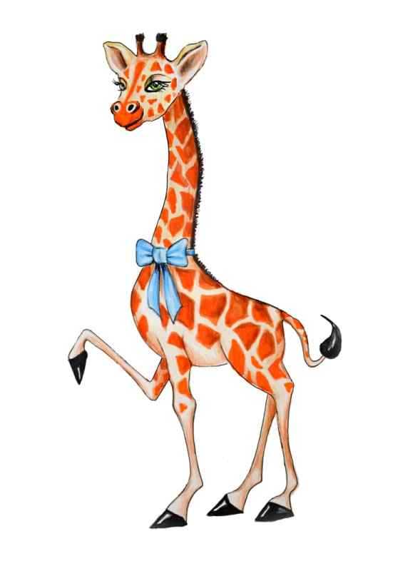 Жираф. Раскраска