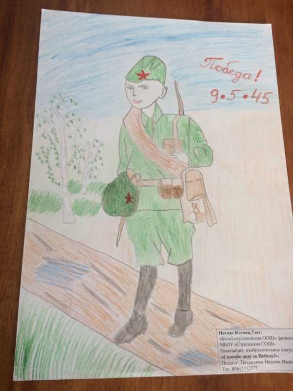 Рисунок на тему спасибо деду за победу карандашом