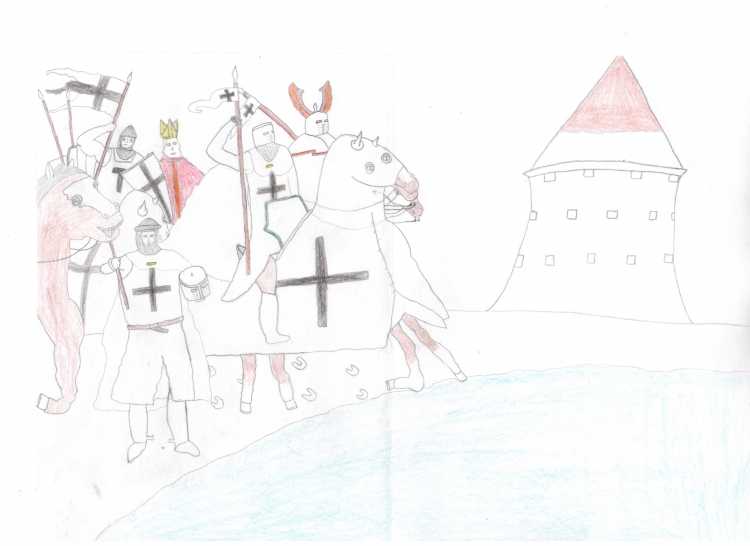 Раскраска Александр Невский для детей Ледовое побоище