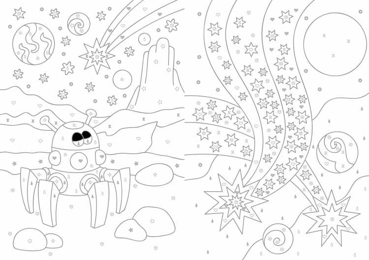 Раскраска в космосе