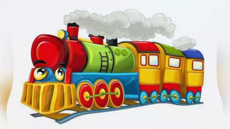 Поезд на белом фоне для детей