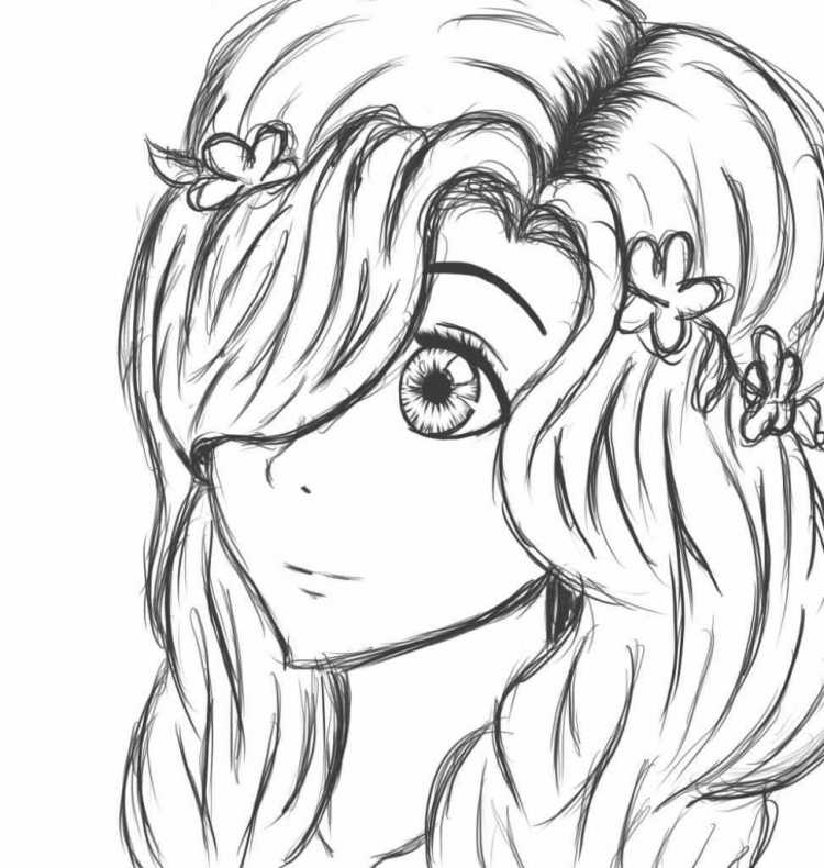 Рисунки для срисовки девушки