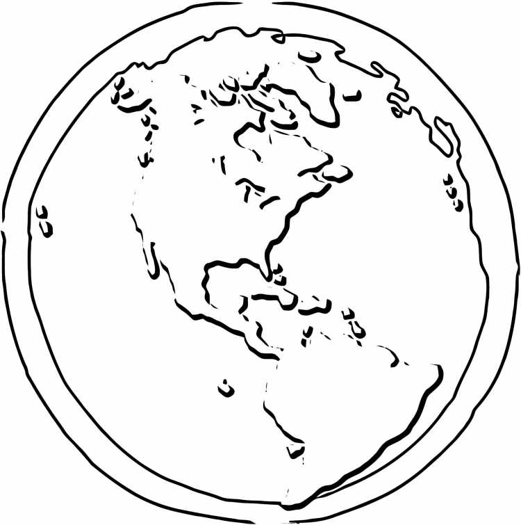 Глобус раскраска