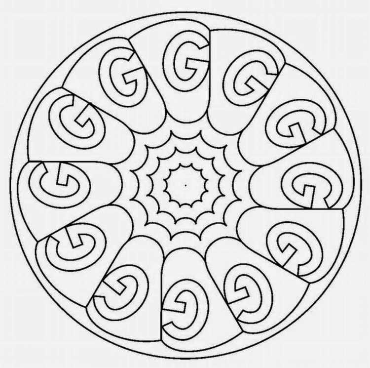 Раскраска тарелка с узором