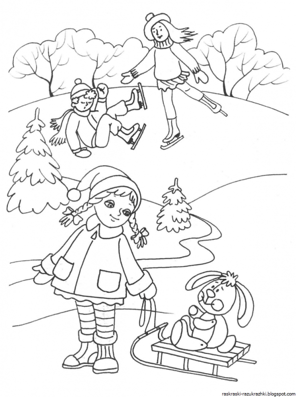 Зимняя раскраска