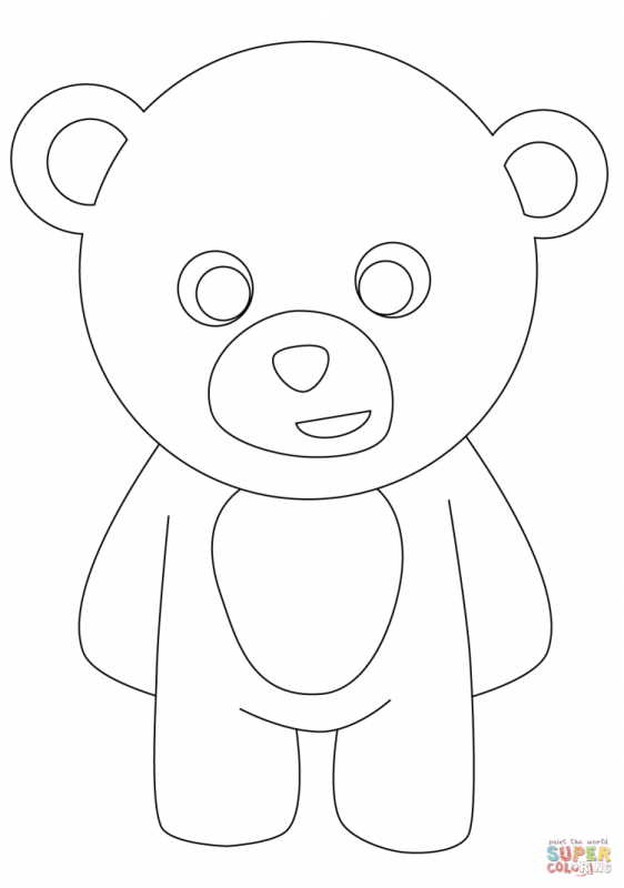 Мишка раскраска для малышей
