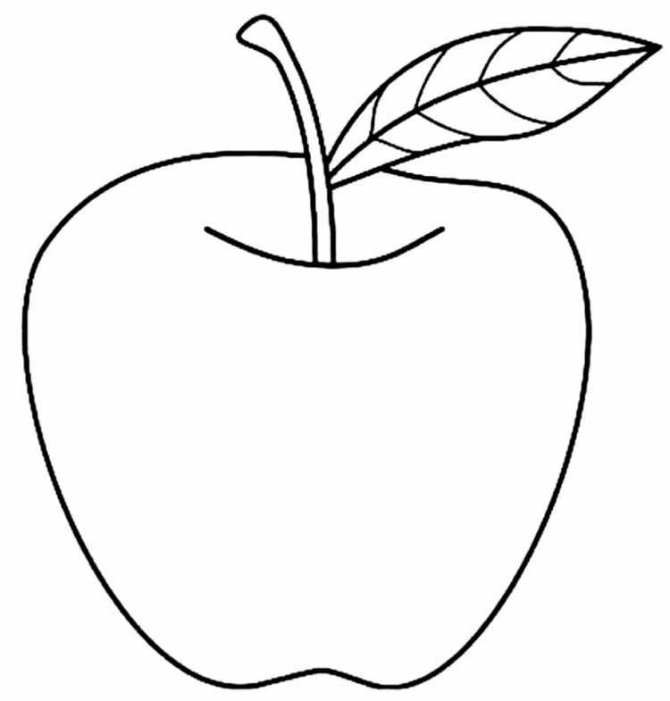 Половинка яблока раскраска