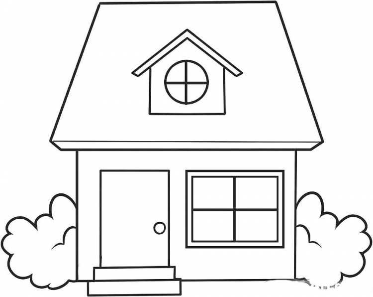 Домик раскраска для малышей