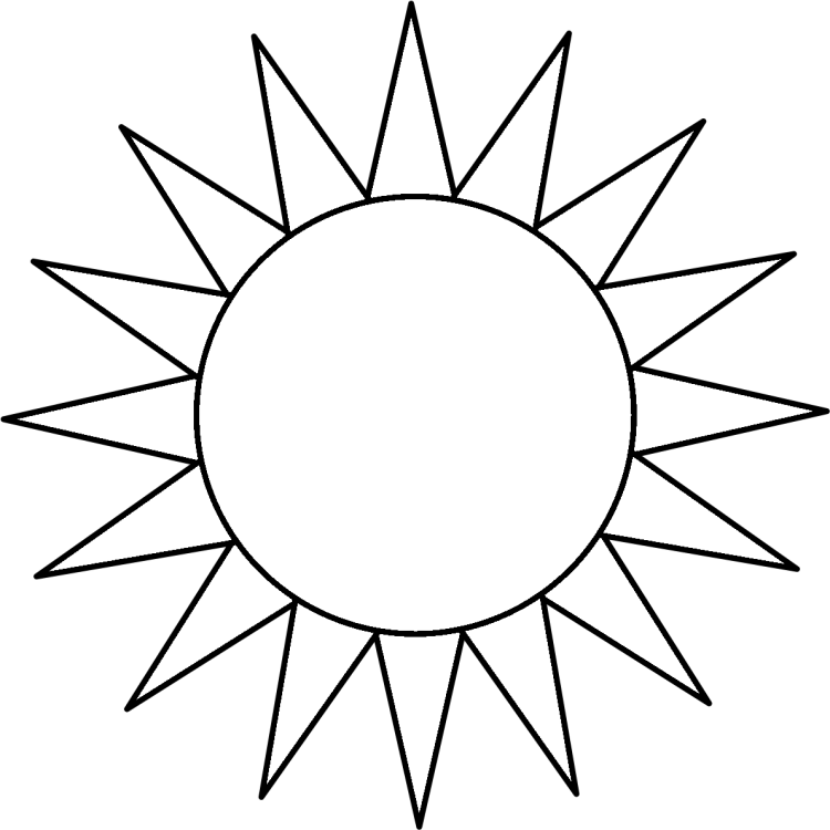 Солнце нарисованное черно белое