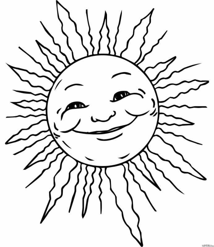 Солнышко раскраска для детей