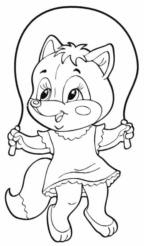 Раскраска лиса