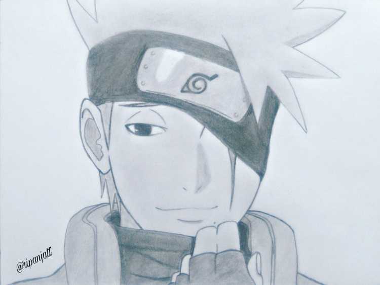 Какаши без маски рисунок