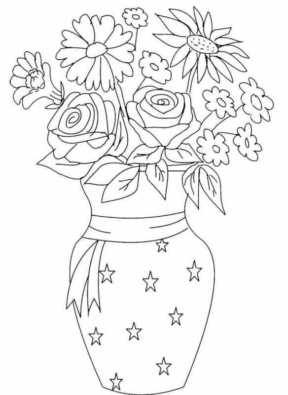 Раскраска букет цветов