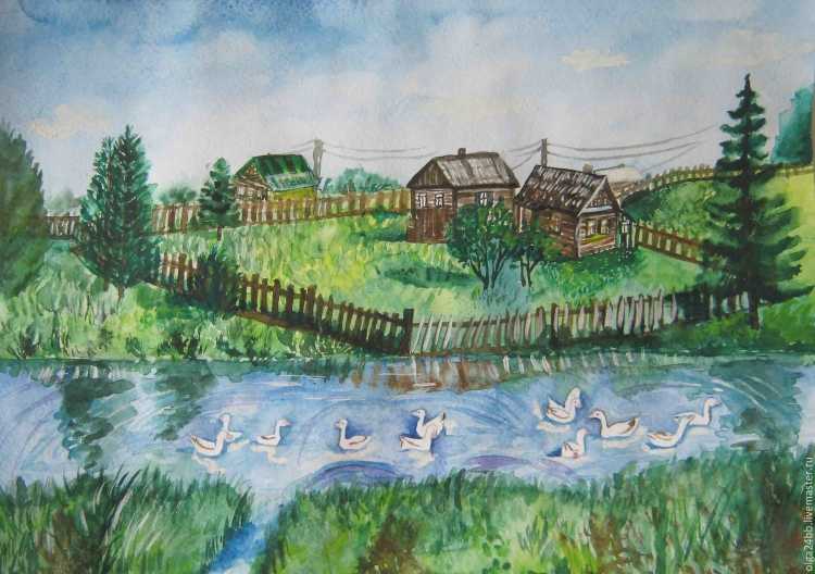 Иллюстрация родная деревня