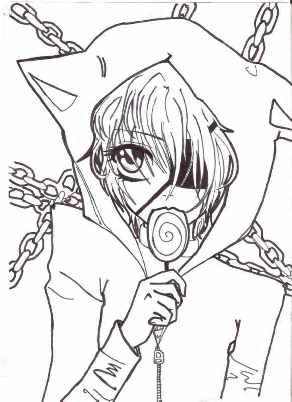 Раскраска аниме девушки убийцы