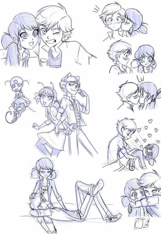 Карандашом леди баг и Адриан