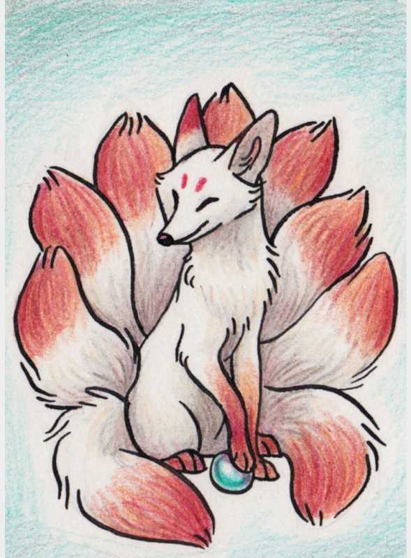 Кицунэ многохвостая лиса