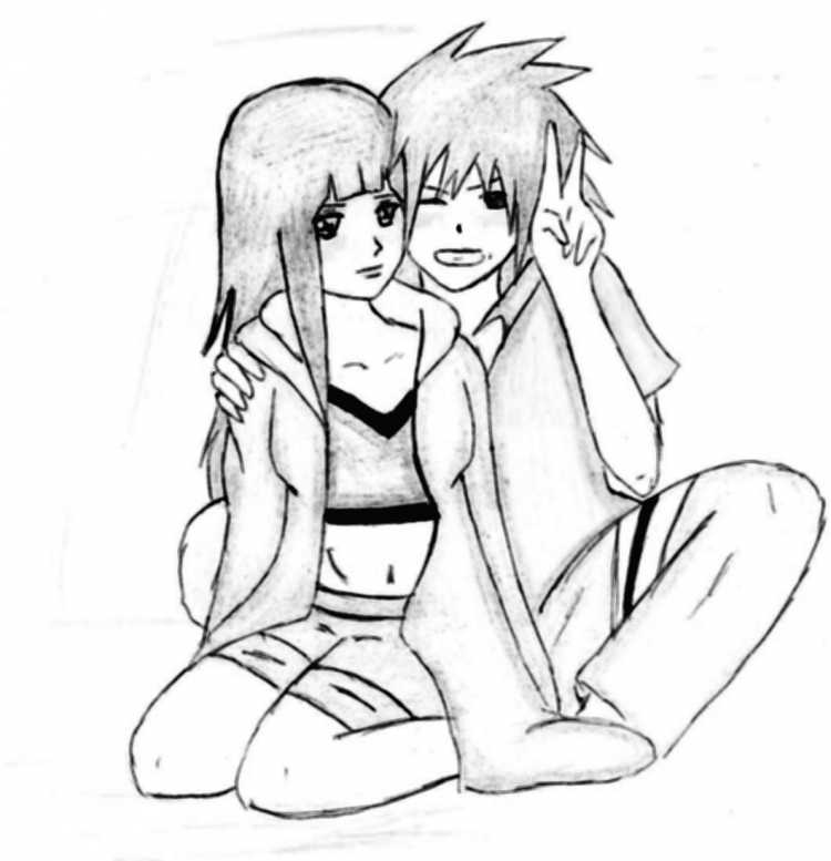 Рисунки для срисовки Наруто и Хината