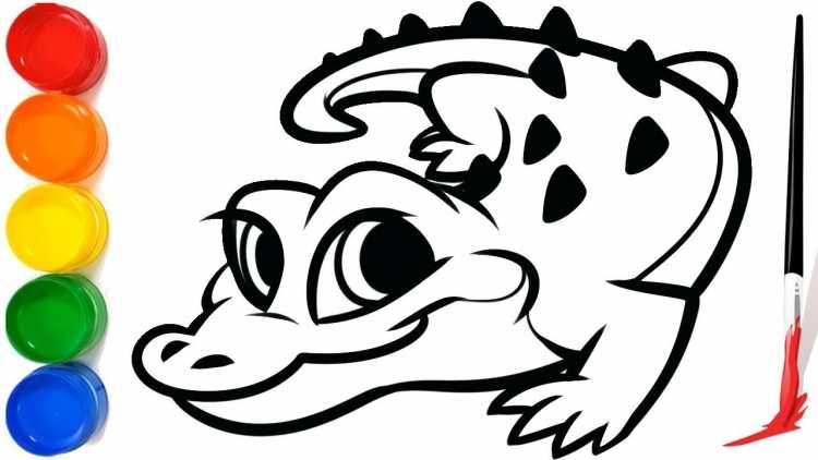 Гребнистый крокодил раскраска