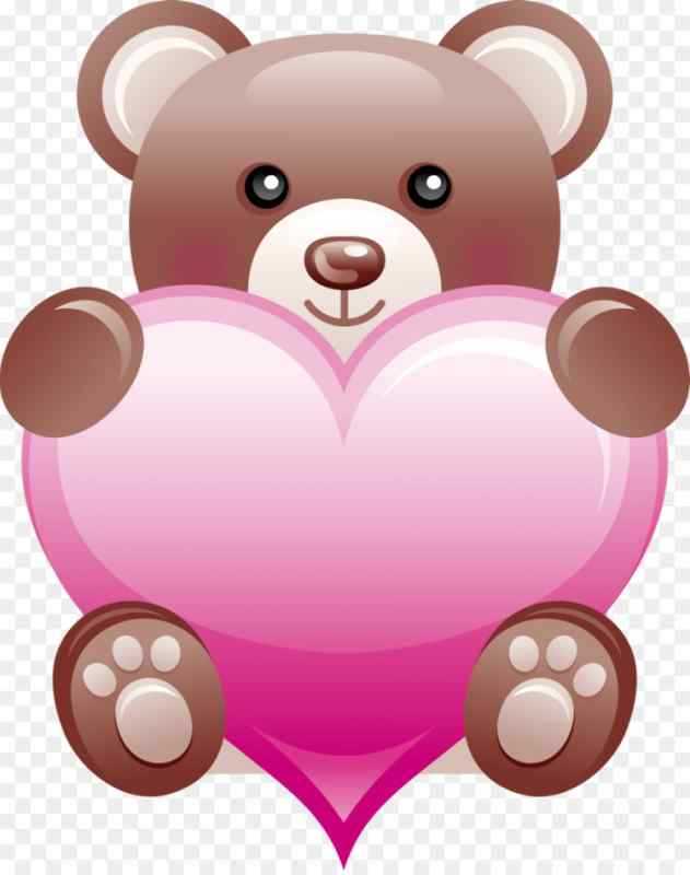 Мишка держит сердечко