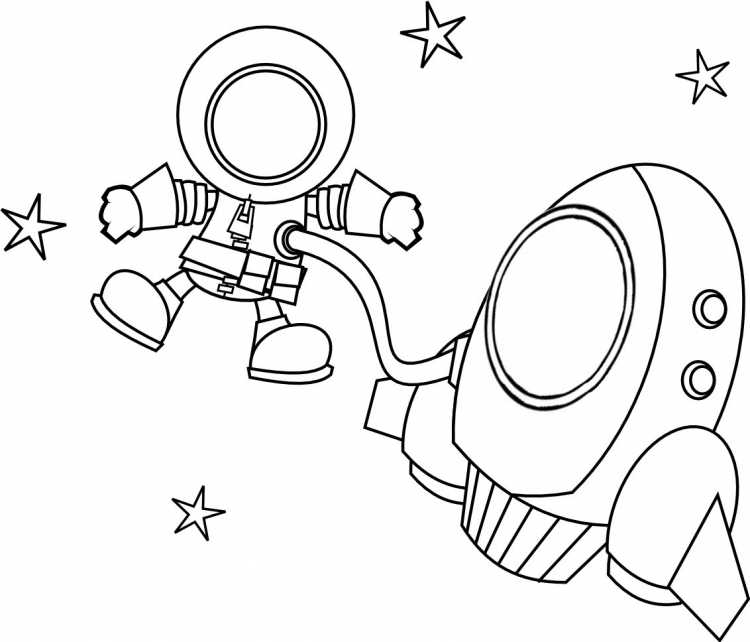Космонавт раскраска