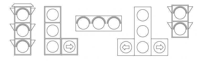 Силует светофора на ножке