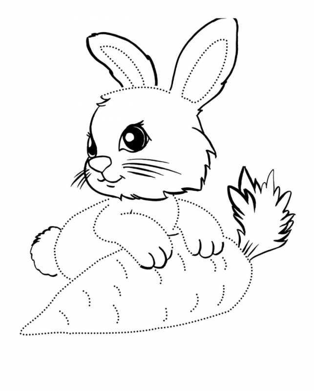 Зайчик для раскрашивания для детей