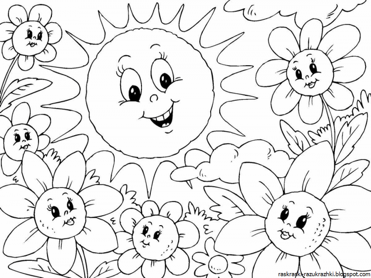 Солнце раскраска