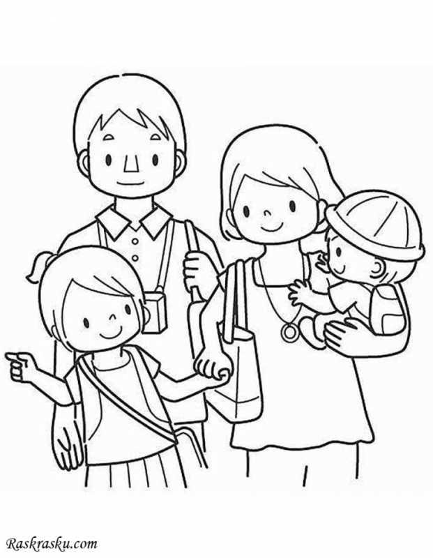 Семья раскраска для детей